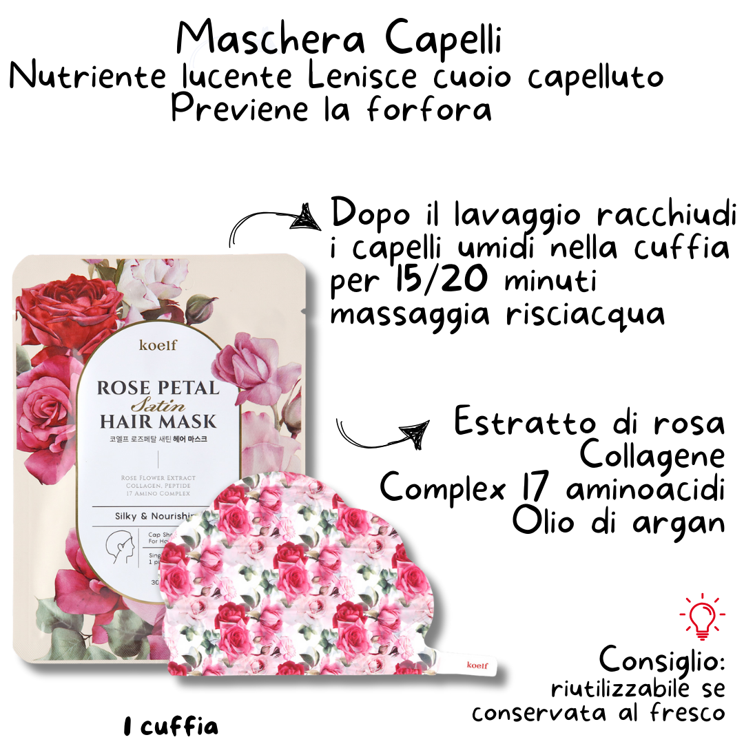 INDICAZIONI UTILIZZO MASCHERA COREANA PER CAPELLI IN RASO