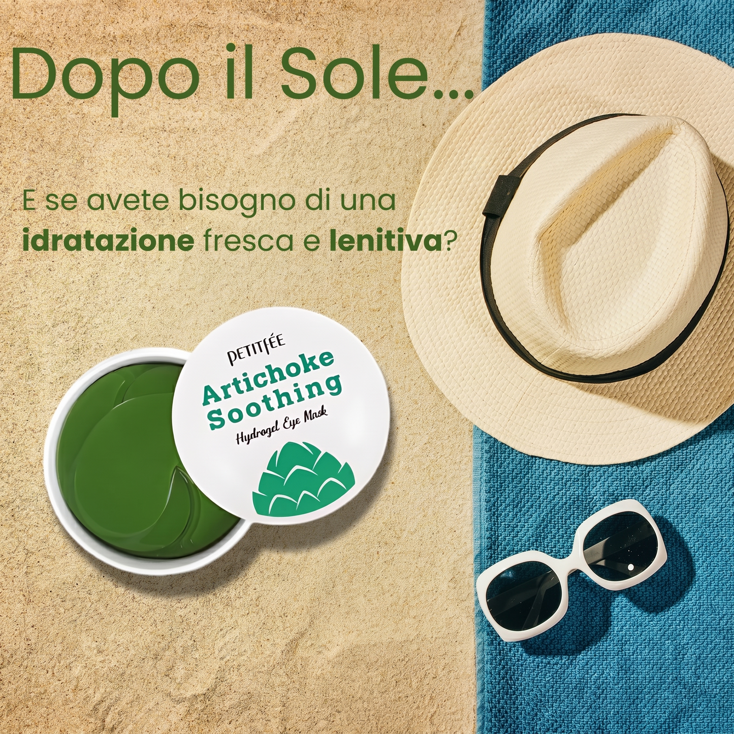 PETITFEE - Maschera contorno occhi in hydrogel al carciofo 60 pz