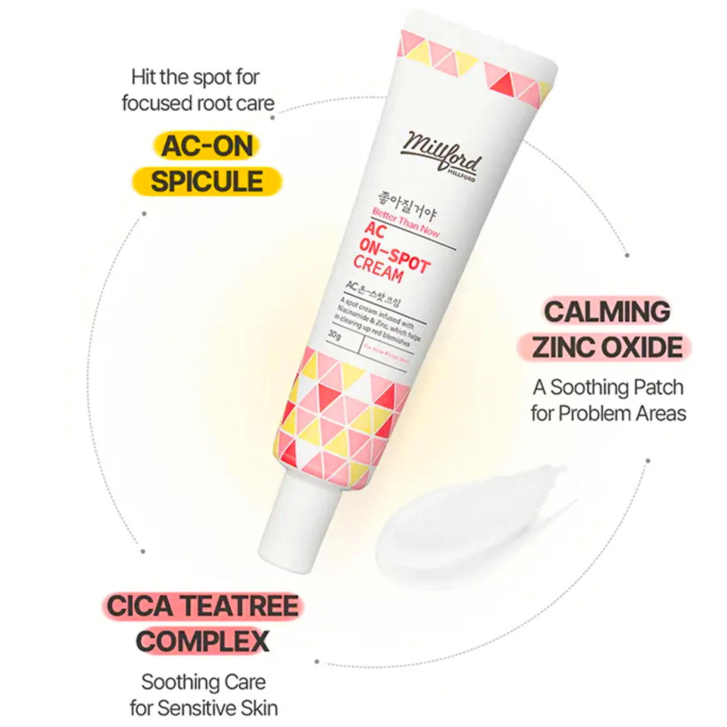MILLFORD - Crema curativa anti acne ON SPOT per pelli grasse 30gr