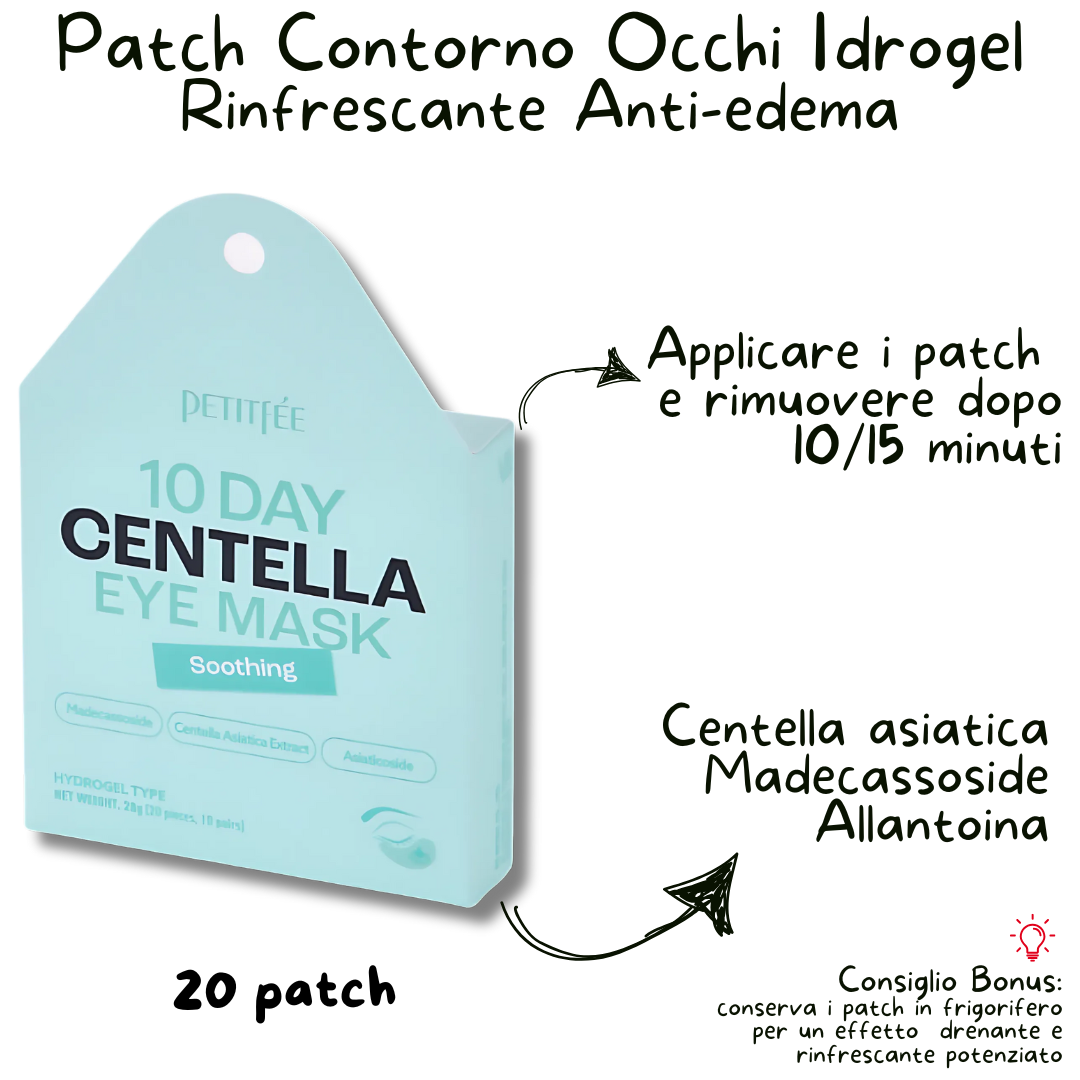 INDICAZIONI UTILIZZO MASCHERA COREANA CONTORNO OCCHI CON CENTELLA IN HYDROGEL