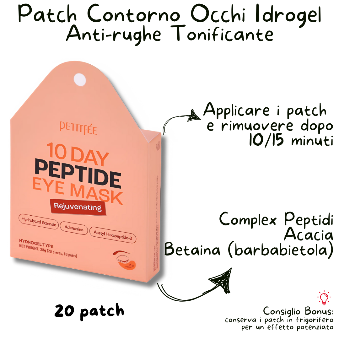 INDICAZIONI UTILIZZO MASCHERA COREANA CONTORNO OCCHI PEPTIDE IN HYDROGEL