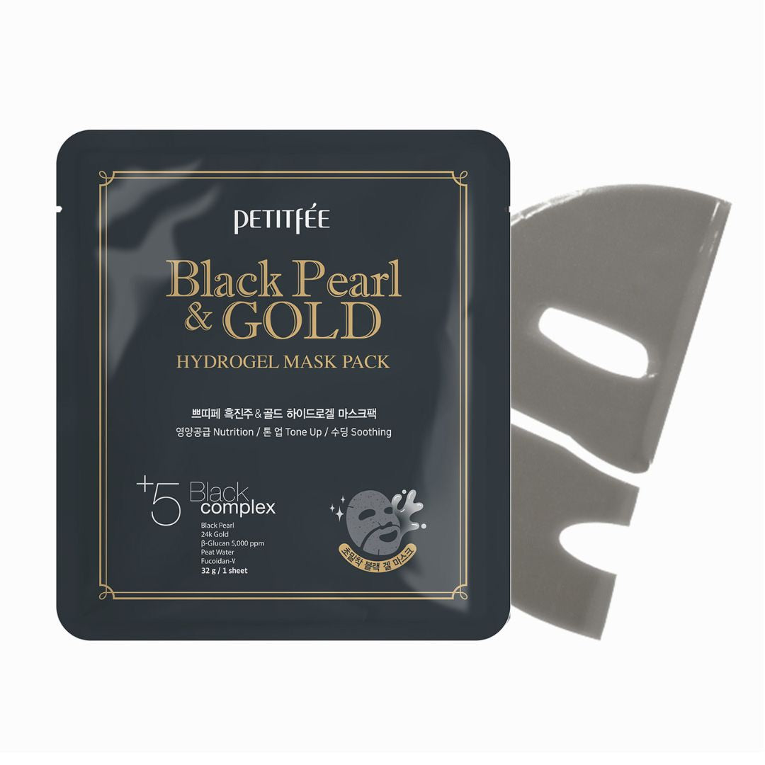 MASCHERA COREANA VISO HYDROGEL CON PERLA NERA ED ORO