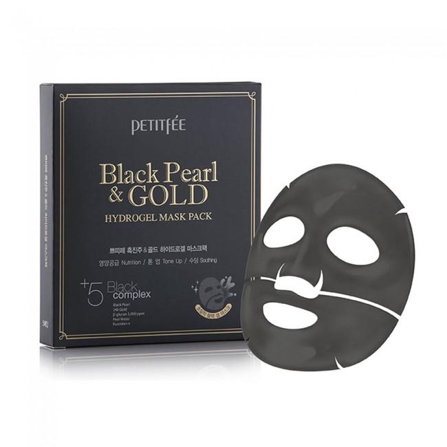 MASCHERA COREANA VISO HYDROGEL CON PERLA NERA ED ORO