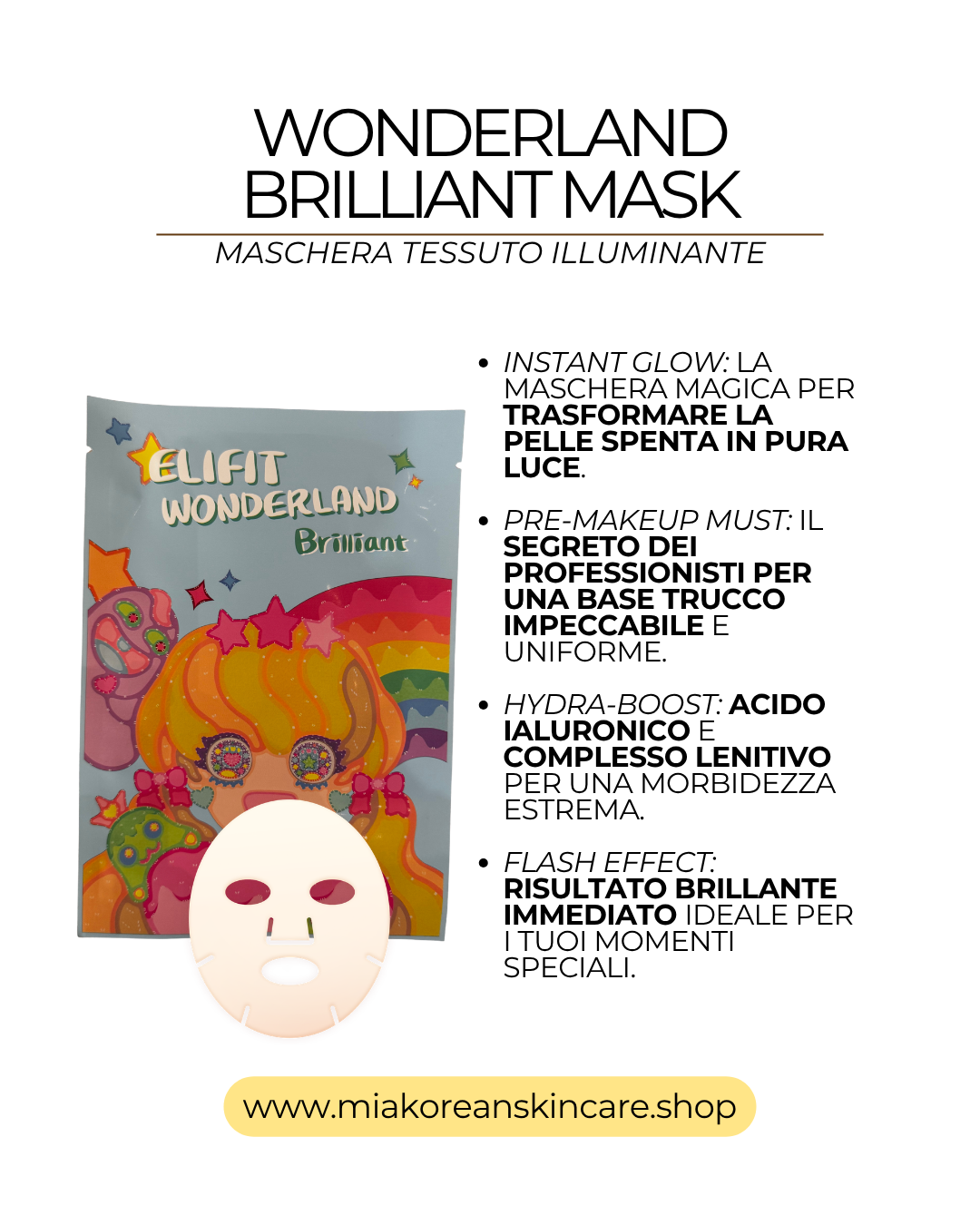 ELIFIT WONDERLAND - Maschera viso in tessuto con collagen BRILLIANT 1 pz