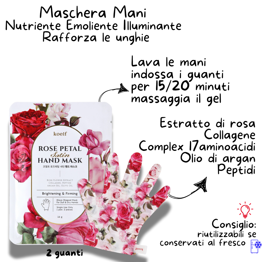 INDICAZIONI DI UTILIZZO MASCHERA COREANA PER MANI IN RASO