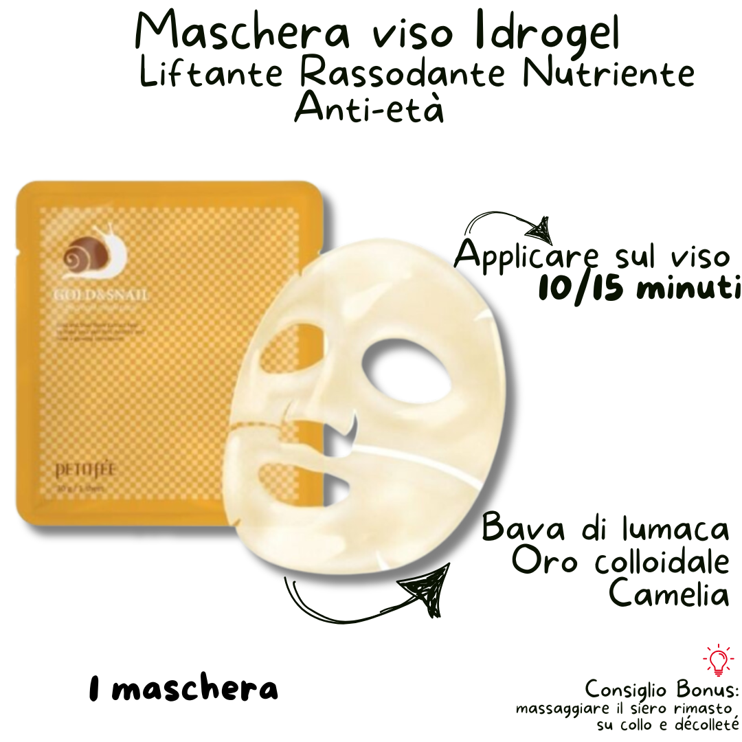 INDICAZIONI DI UTILIZZO MASCHERA COREANA VISO HYDROGEL ALLA BAVA DI LUMACA