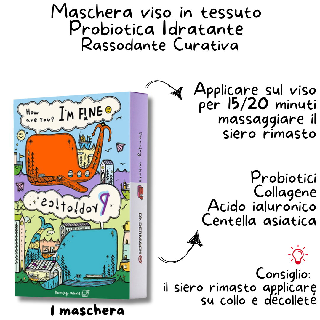 INDICAZIONI UTILIZZO MASCHERA COREANA VISO PROBIOTICS IN TESSUTO