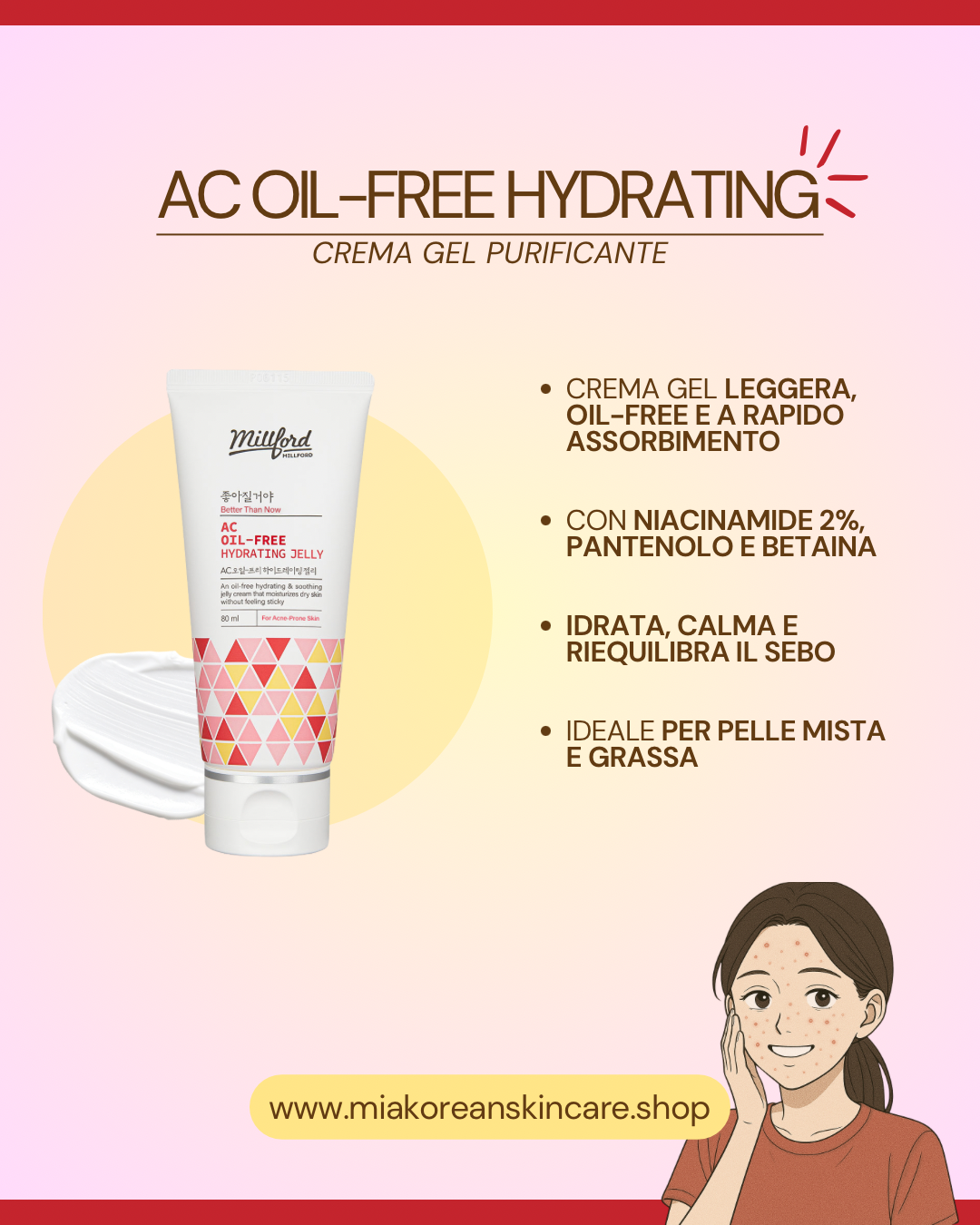 MILLFORD AC GEL VISO IDRATANTE E LENITIVO OIL FREE