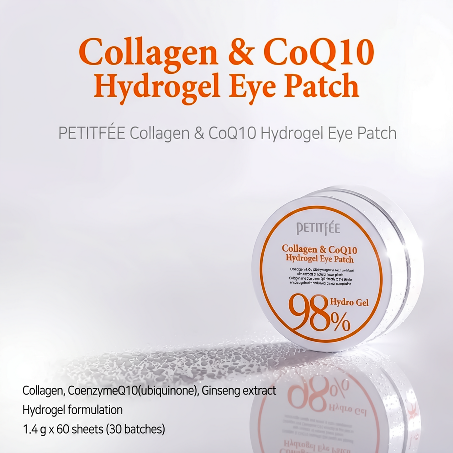 PETITFEE - Patch maschera contorno occhi con collagene e coenzima Q10 60 pz
