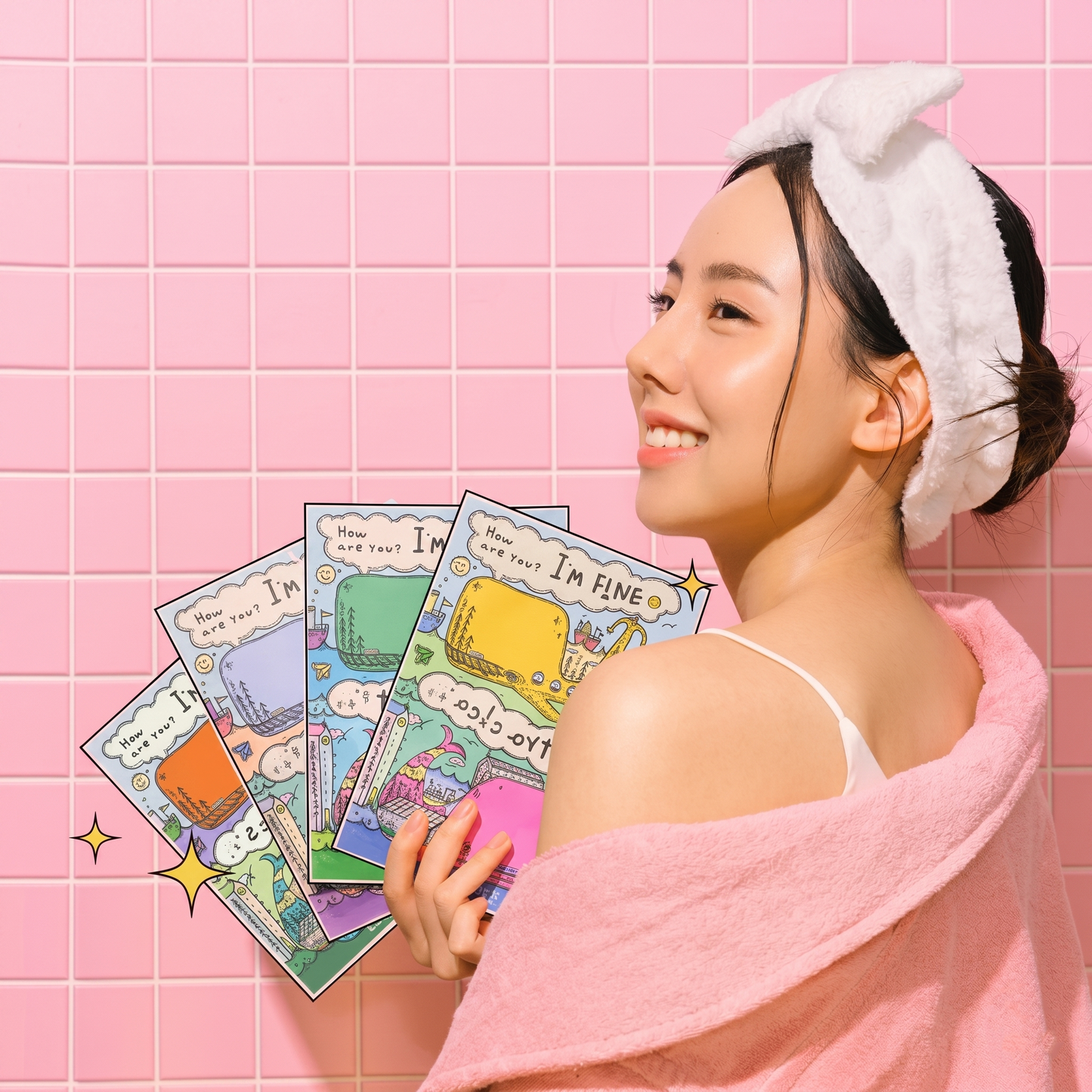 DANCING WHALE - Maschera viso in tessuto nutriente protettiva con probiotici 1 pz