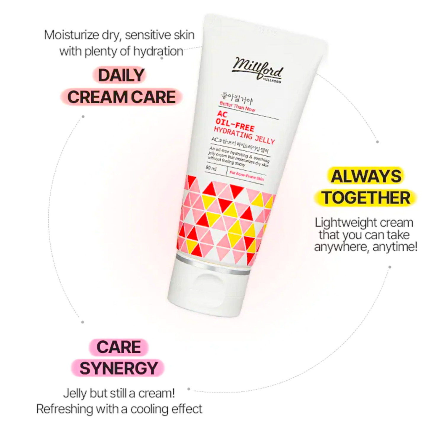 MILLFORD - Crema viso gel idratante e lenitivo per pelli grasse 80 ml