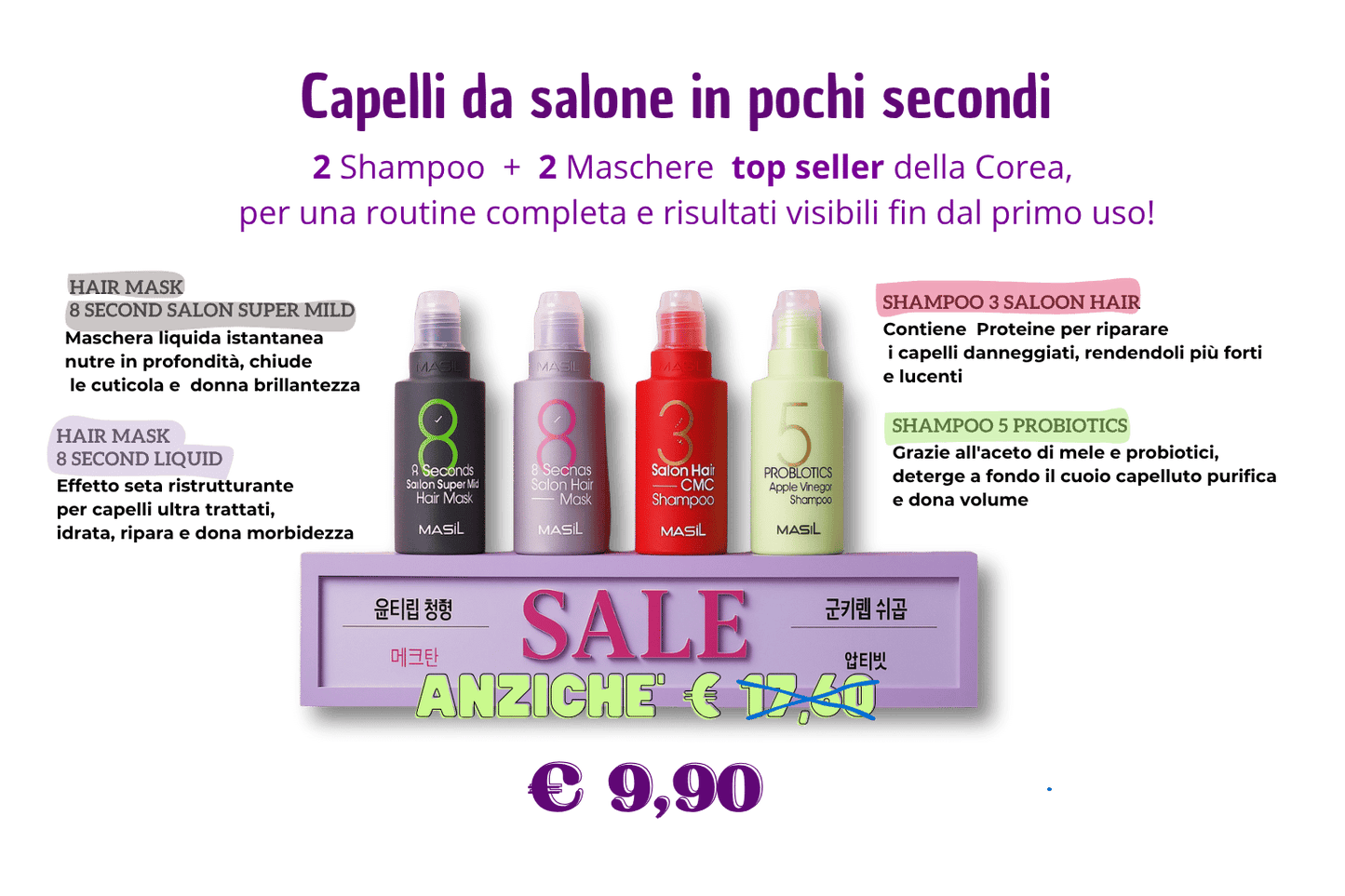 BEAUTY HAIR KIT COREANO PER LA CURA DEI CAPELLI