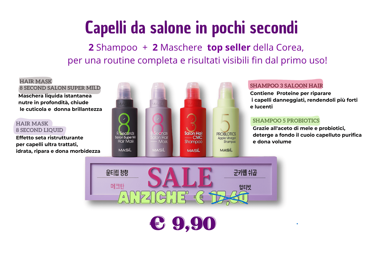 BEAUTY HAIR KIT COREANO PER LA CURA DEI CAPELLI