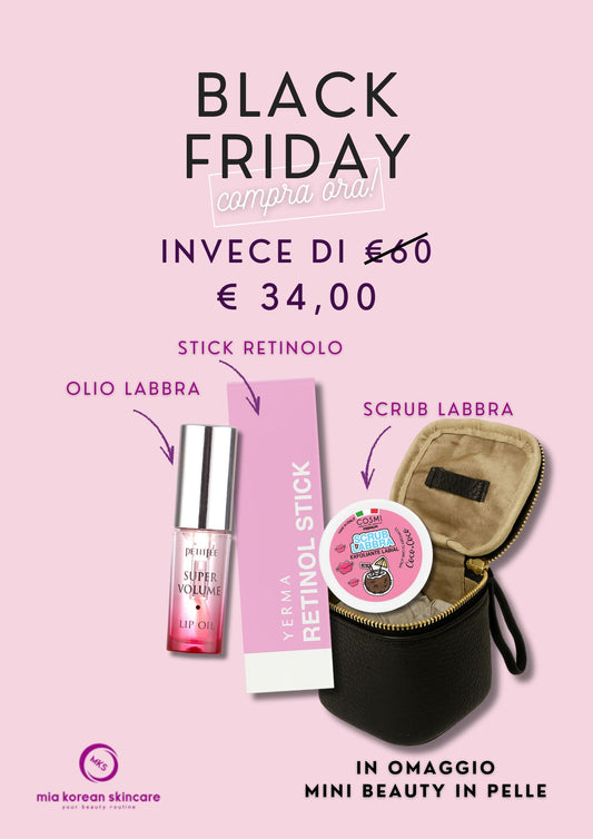 PROMO KIT 3 PZ : OLIO E SCRUB LABBRA + STICK RETINOLO