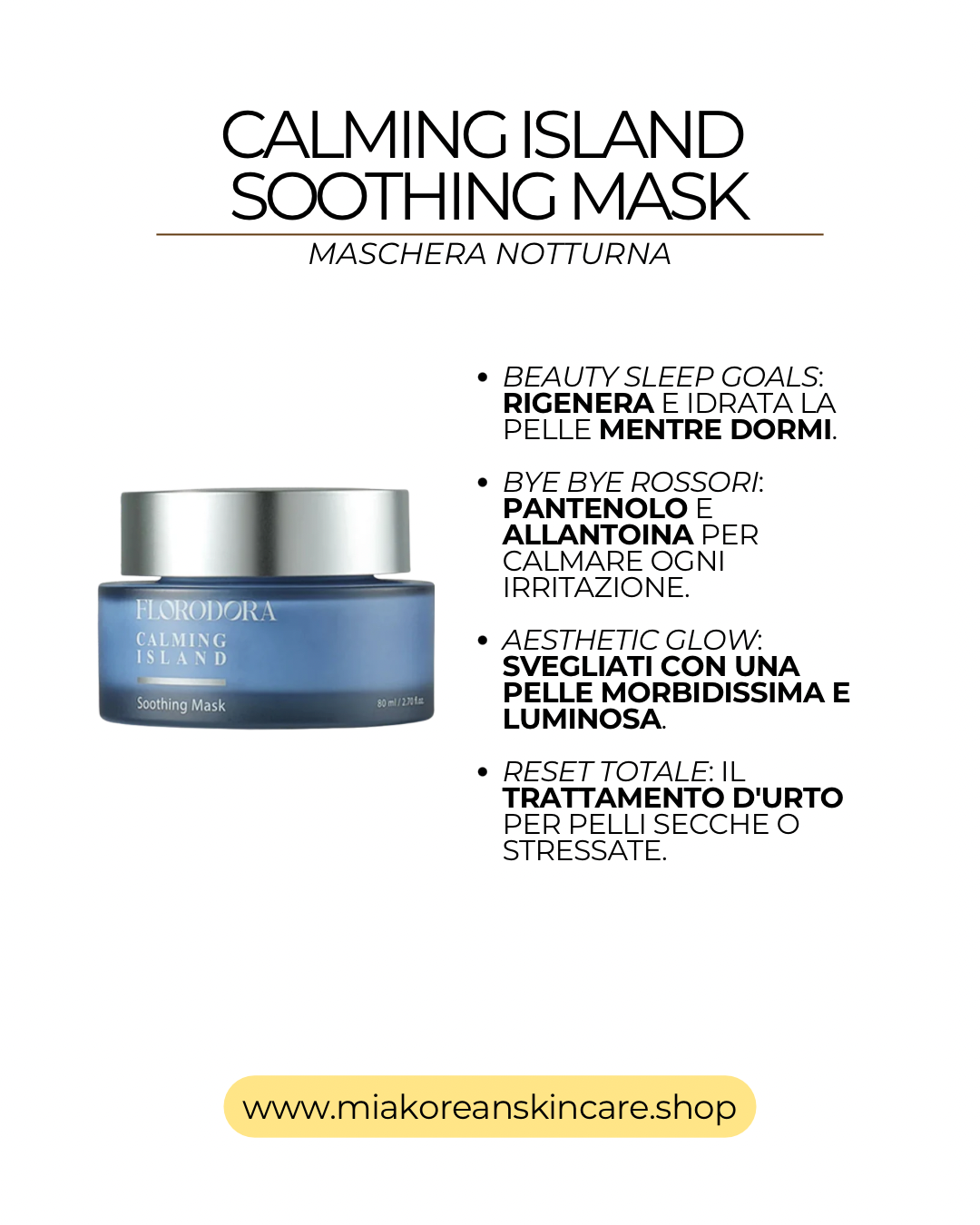 CALMING ISLAND BY FLORODORA - Crema per maschera notturna viso 80 ml