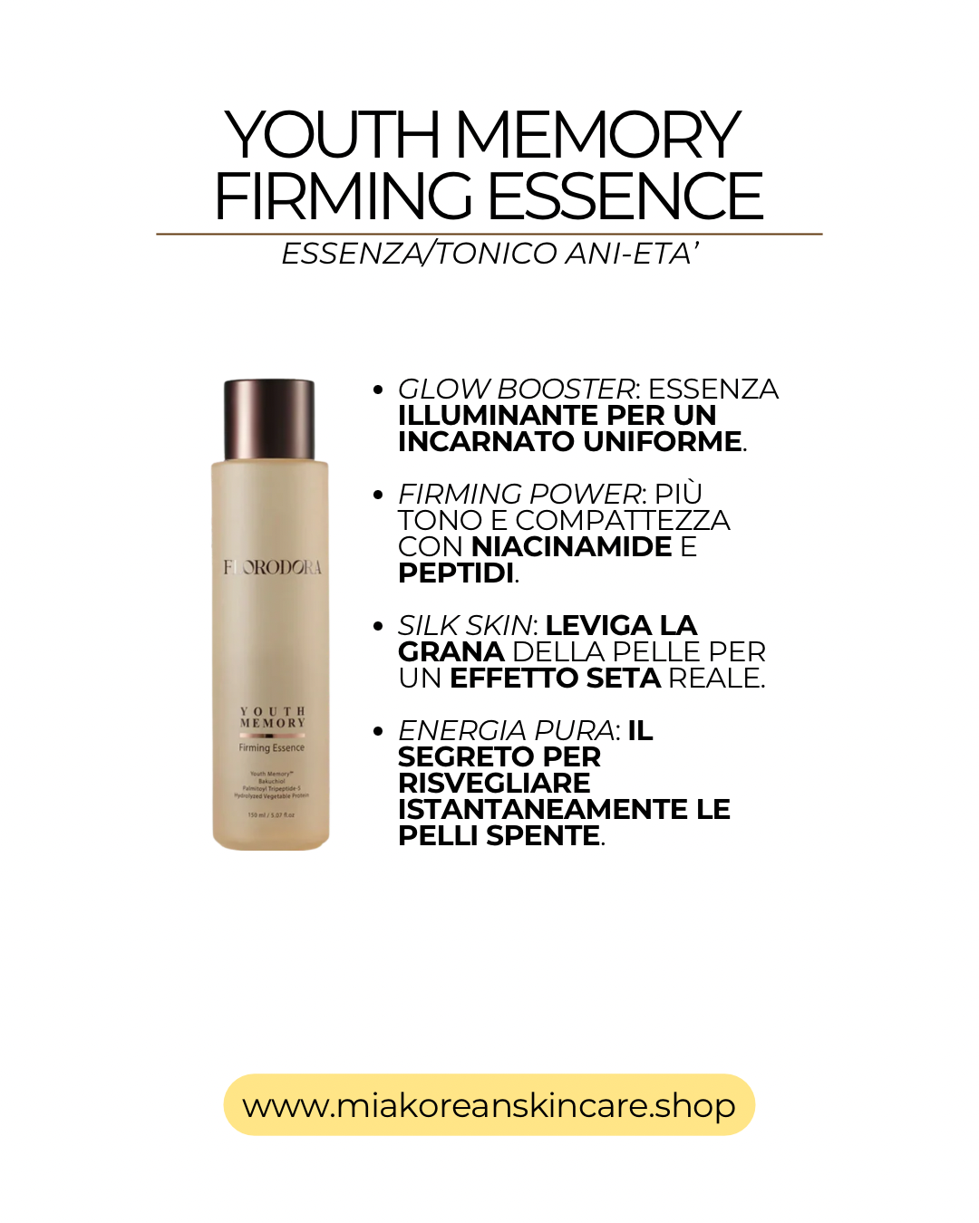 YOUTH MEMORY BY FLORODORA - Siero "firming" rassodante schiarente 150 ml