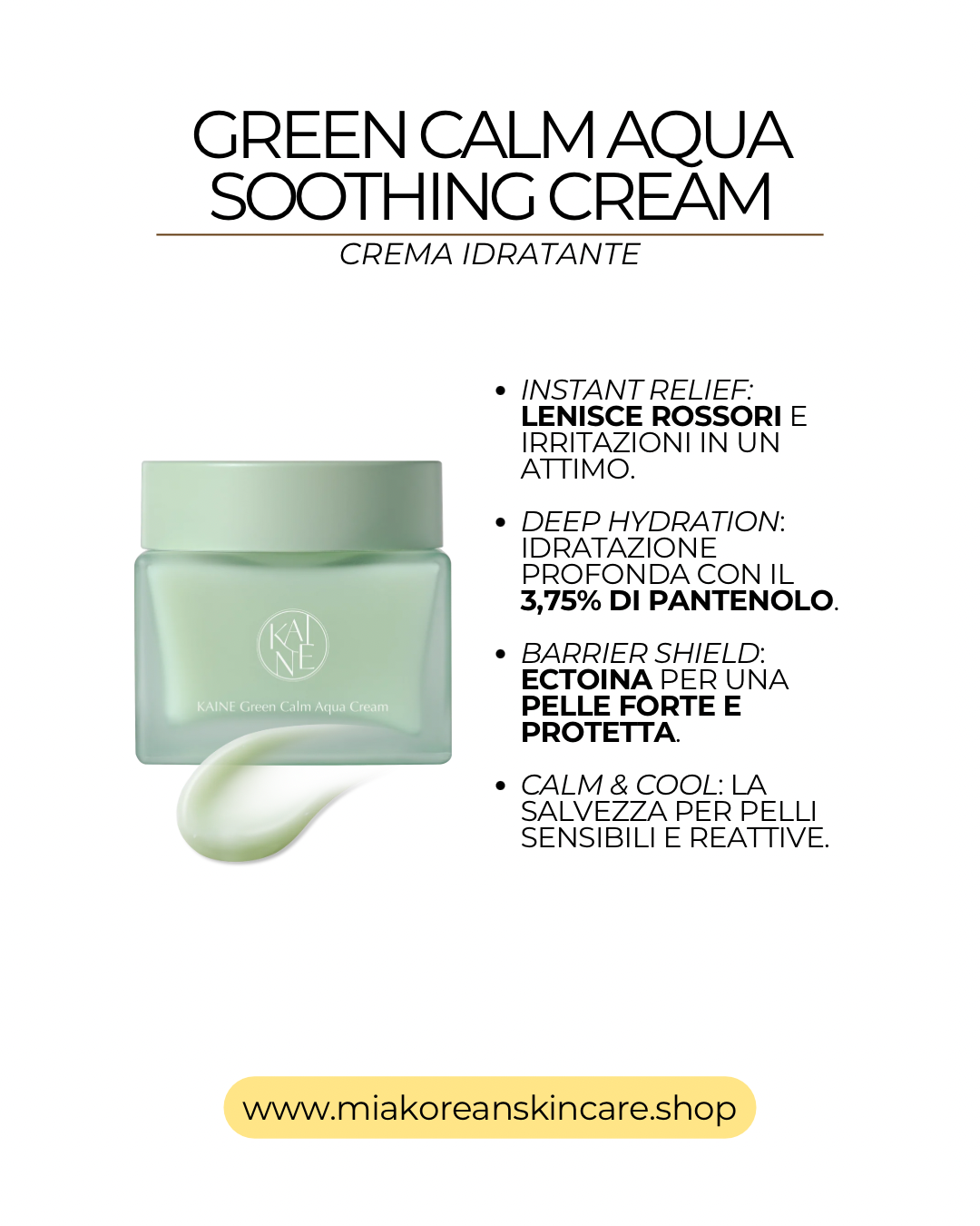 KAINE - Crema viso super idratante, leggera e rinfrescante 70 ml