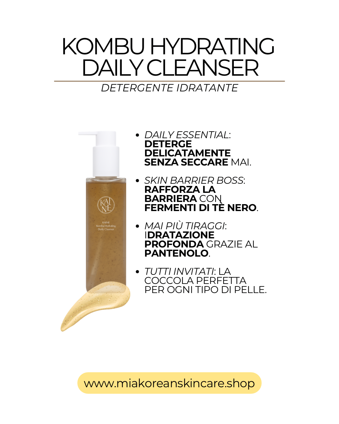 KAINE - Detergente viso idratante delicato al tè verde 155 ml