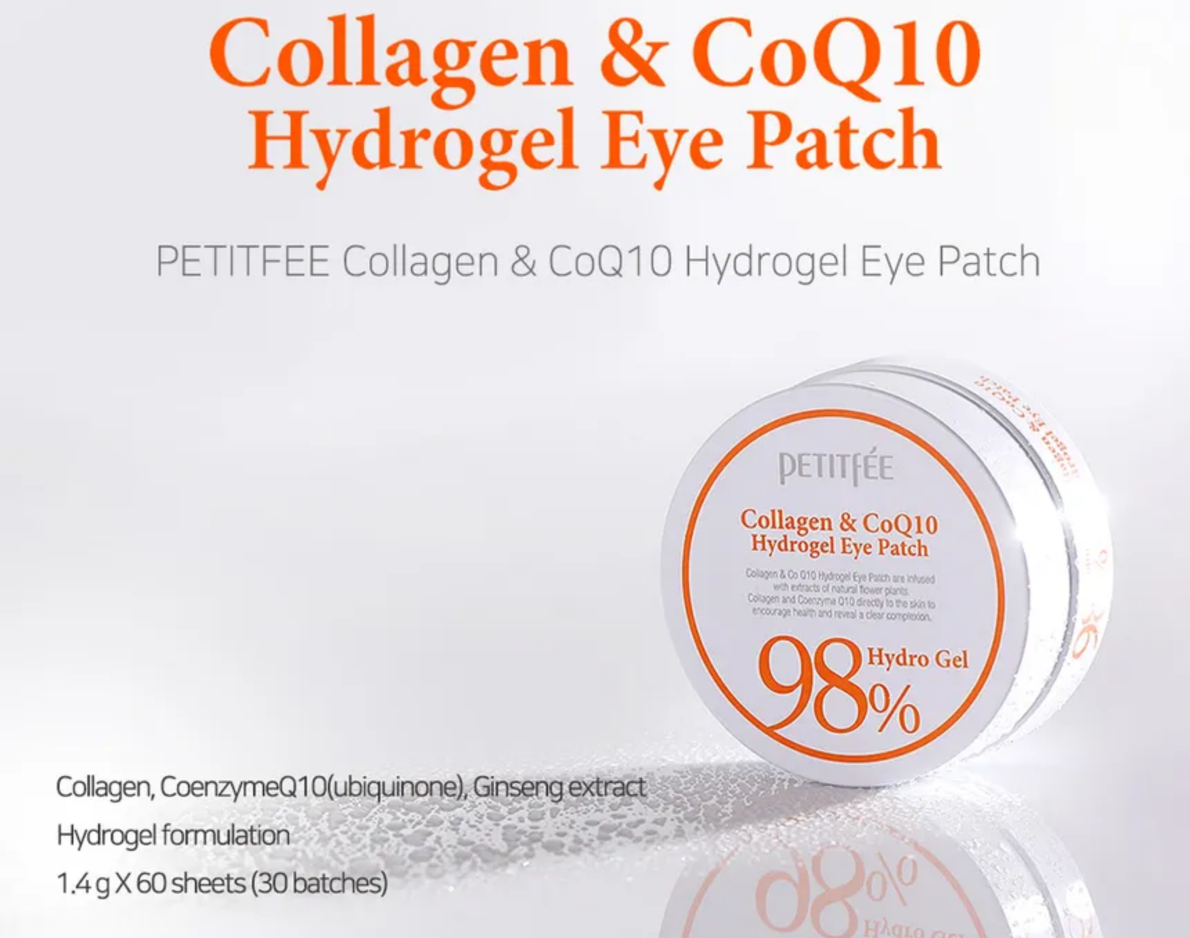 PETITFEE PATCH COREANO CONTORNO OCCHI COLLAGENE E COENZIMA Q10 - MIA KOREAN SKINCARE