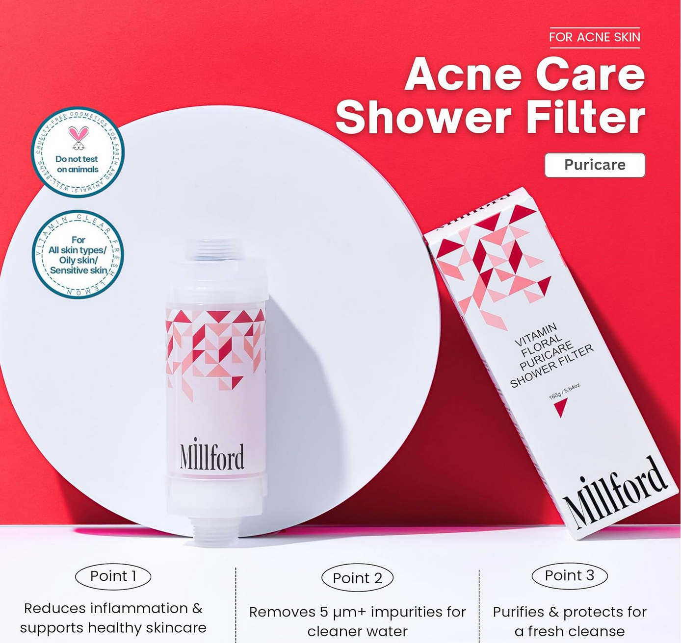 MILLFORD - Filtro doccia detergente idratazione intensa con vitamine aroma floreale