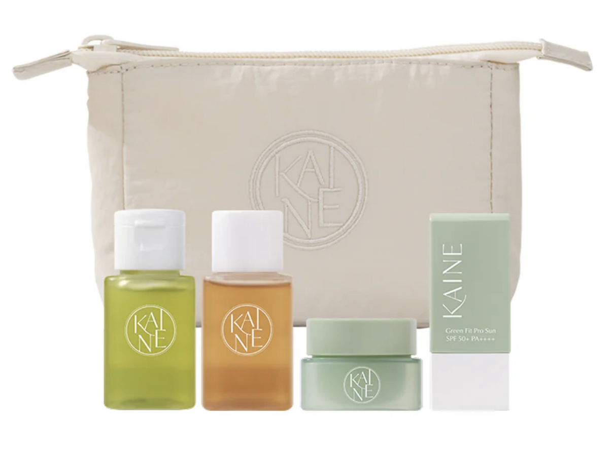 KAINE TRAVEL KIT - Detergente, tonico, crema viso e protezione solare