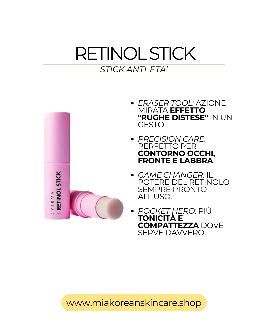 YERMA - Stick viso e labbra al retinolo 10 gr