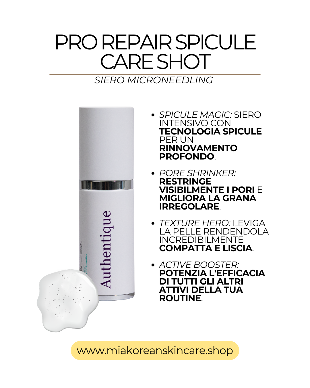AUTHENTIQUE - Siero viso riparatore con SPICOLE 30 ml