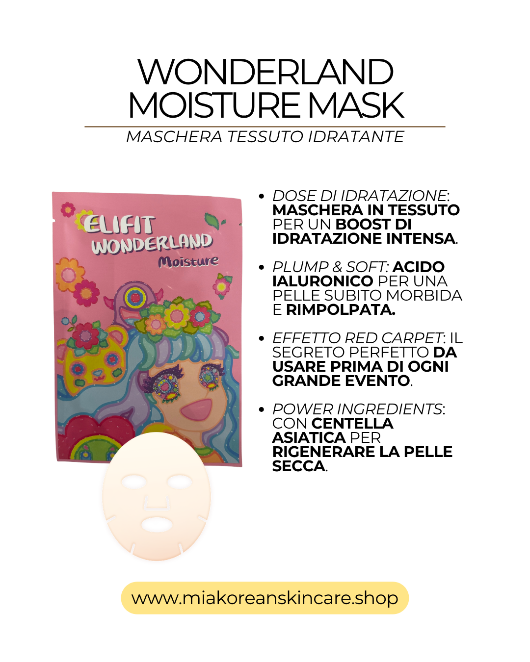 ELIFIT WONDERLAND - Maschera viso in tessuto idratante MOISTURE 1 pz