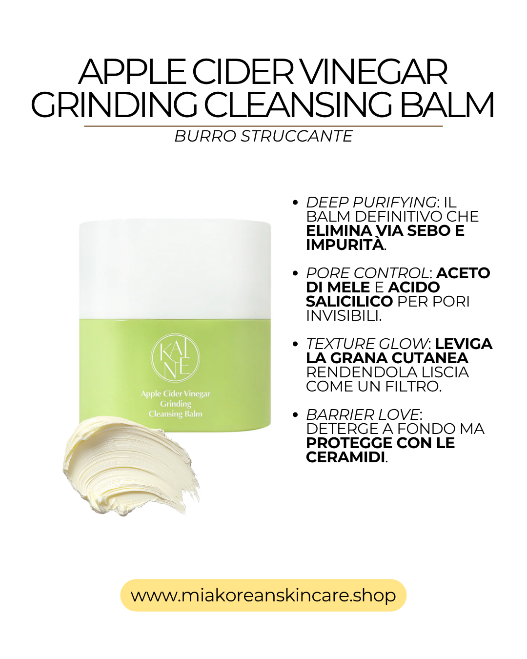 KAINE - Balsamo detergente all'aceto di mele 50 ml