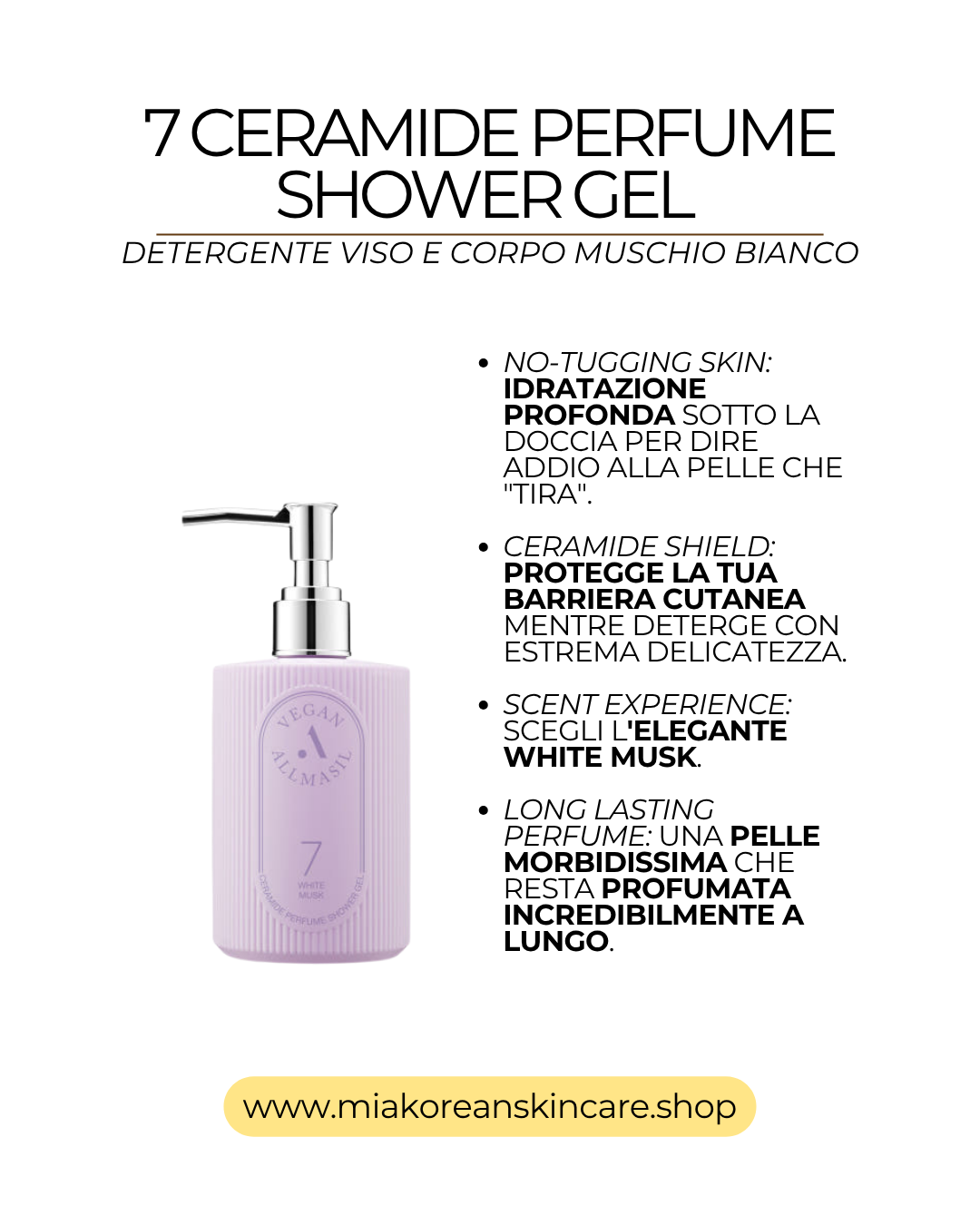 ALLMASIL - Gel doccia vegano al MUSCHIO BIANCO 300 ml