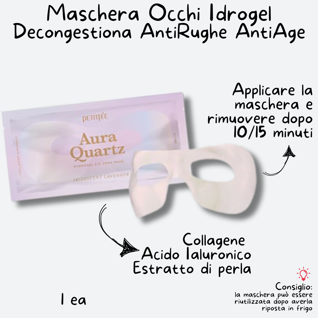 INDICAZIONI UTILIZZO PATCH CONTORNO OCCHI COREANO IN HYDROGEL CON PERLA