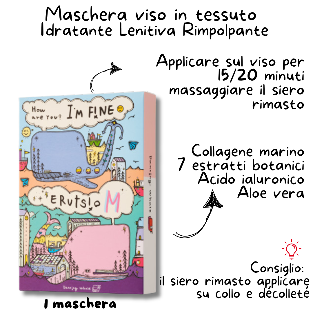 ISTRUZIONI MASCHERA COREANA VISO MOISTURE IN TESSUTO