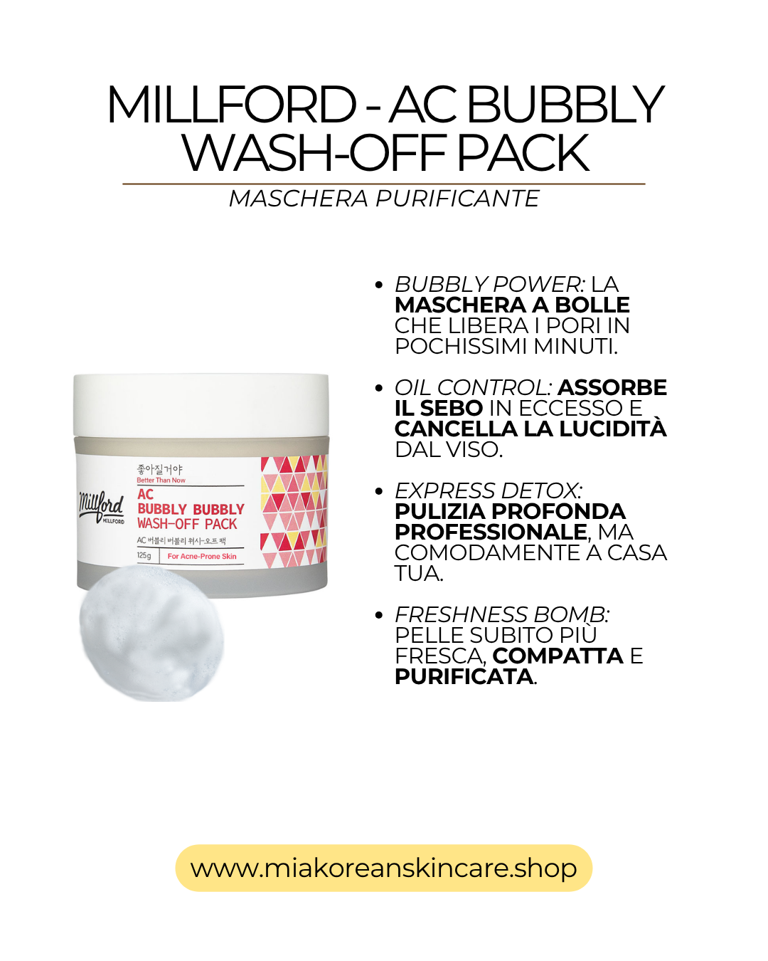 MILLFORD - Detergente viso BUBBLY BUBBLY 125 gr