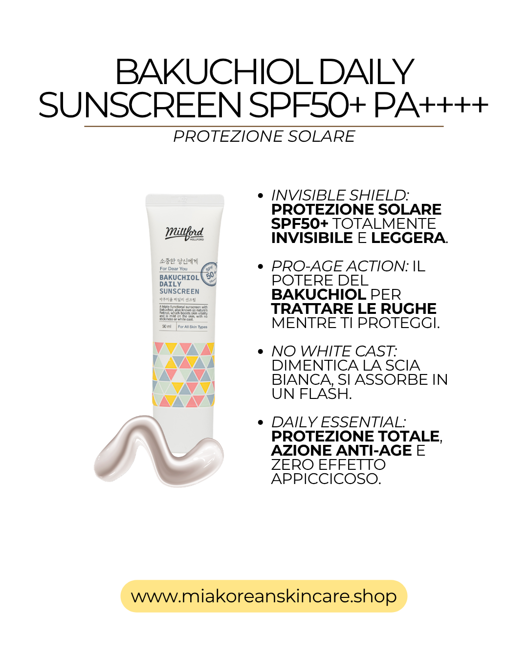 MILLFORD - Crema solare viso giornaliera SPF50+ 50ml