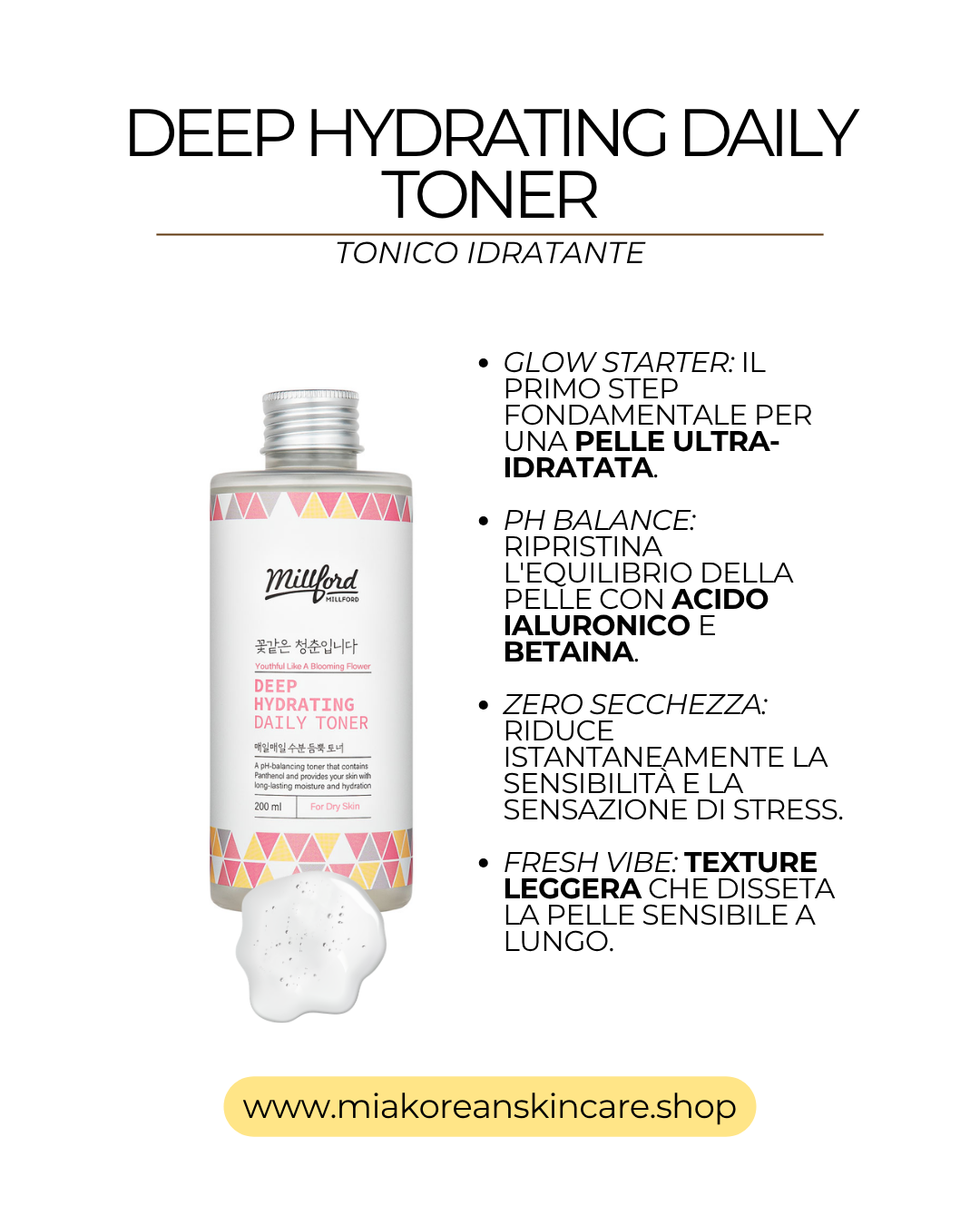 MILLFORD - Tonico viso super idratante 200 ml