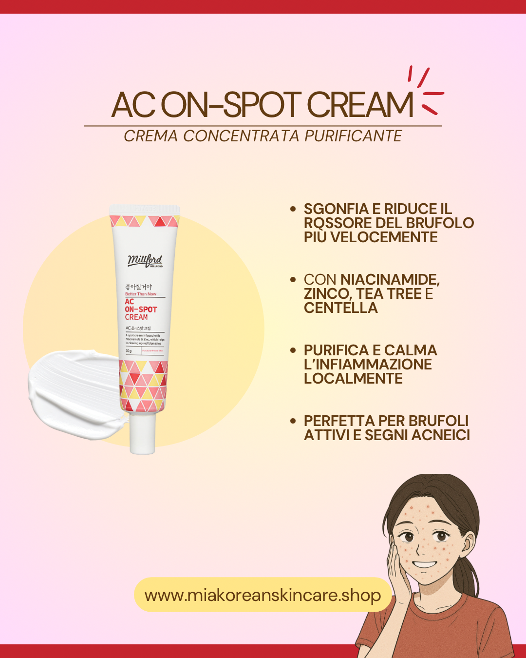 MILLFORD AC CREMA ANTI ACNE ON SPOT PER PELLI GRASSE