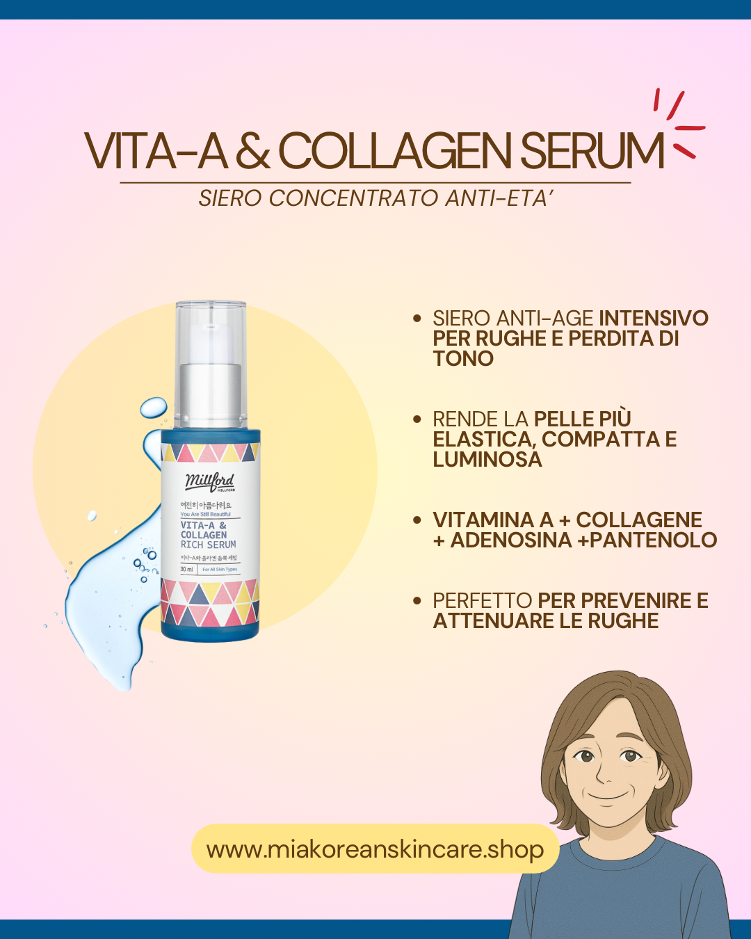 MILLFORD SIERO VISO CON VITAMINA A E COLLAGENE