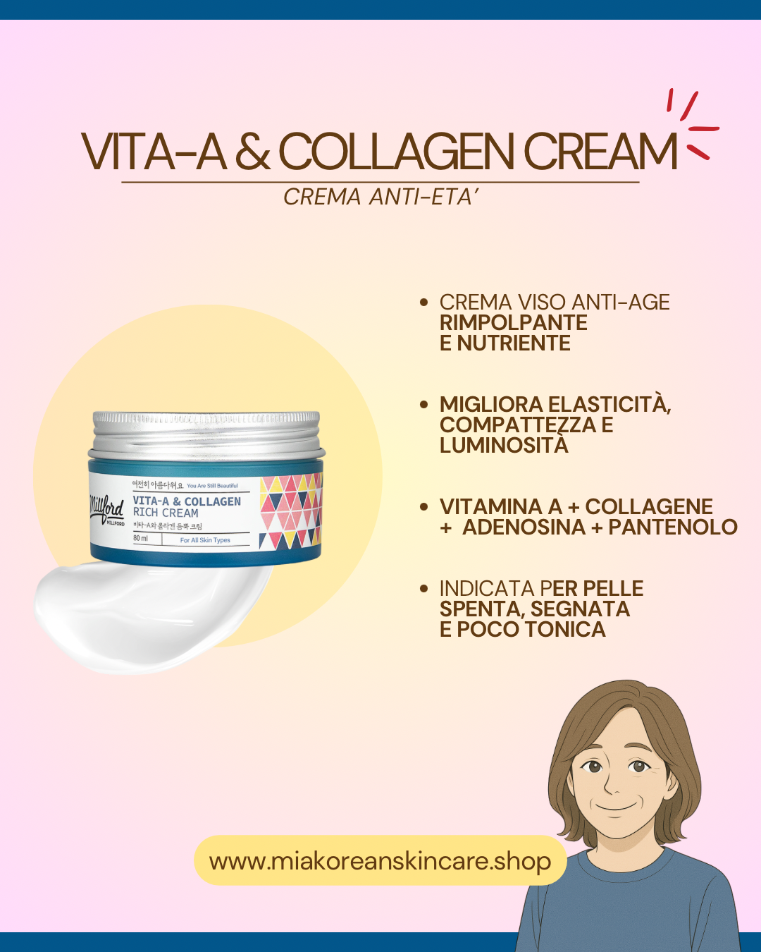 MILLFORD CREMA VISO CON VITAMINA A E COLLAGENE