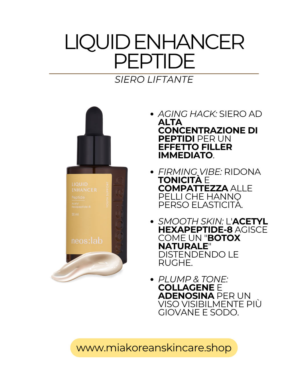 NEOS LAB - Siero viso ai peptidi antiage 30 ml