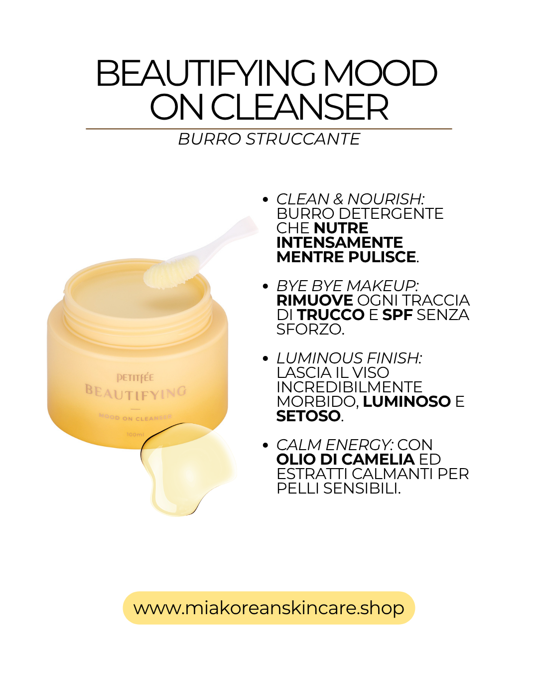PETITFEE - Balsamo detergente struccante per il viso