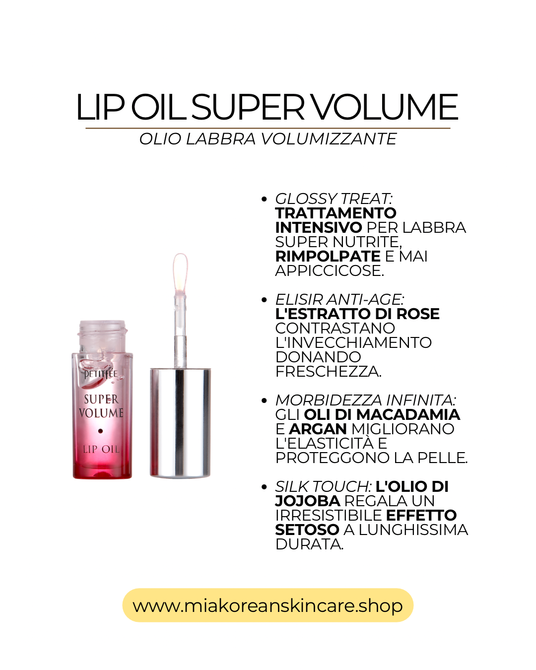 PETITFEE - Olio labbra volumizzante 3,5 gr