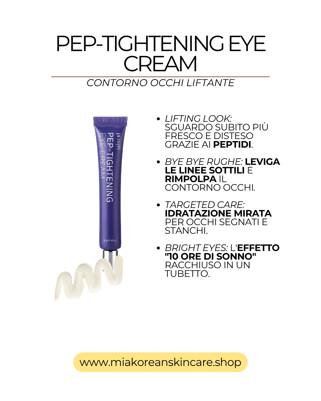 PETITFEE - Crema contorno occhi antiage con peptidi 30 mg